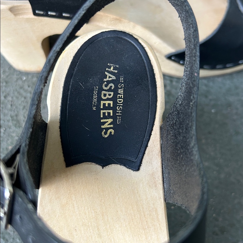 Sweedish Hasbeens Mirja Clog Sandals Size 38 Bohemian Vacation Resortwear - Picture 9 of 14